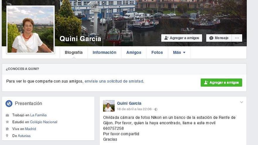 Pierde la cámara en la estación de tren de Gijón y pide ayuda por Facebook