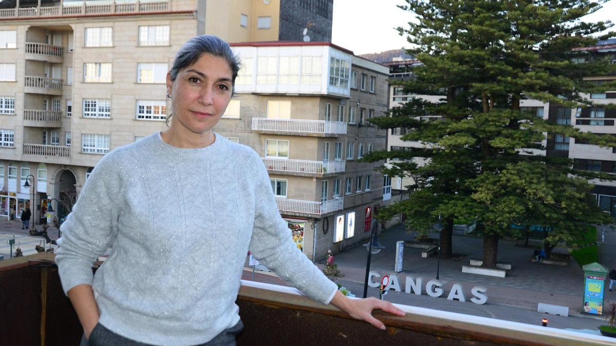Victoria Portas, concejala de Alternativa dos Veciños (AV) en Cangas.