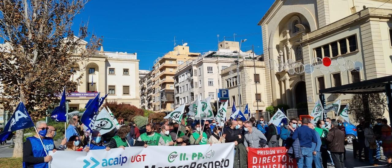 Protesta de los funcionarios de prisiones en Alicante.