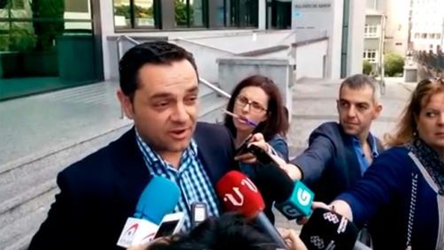 Declaraciones de Ángel Espadas a su llegada al juzgado de Lugo.