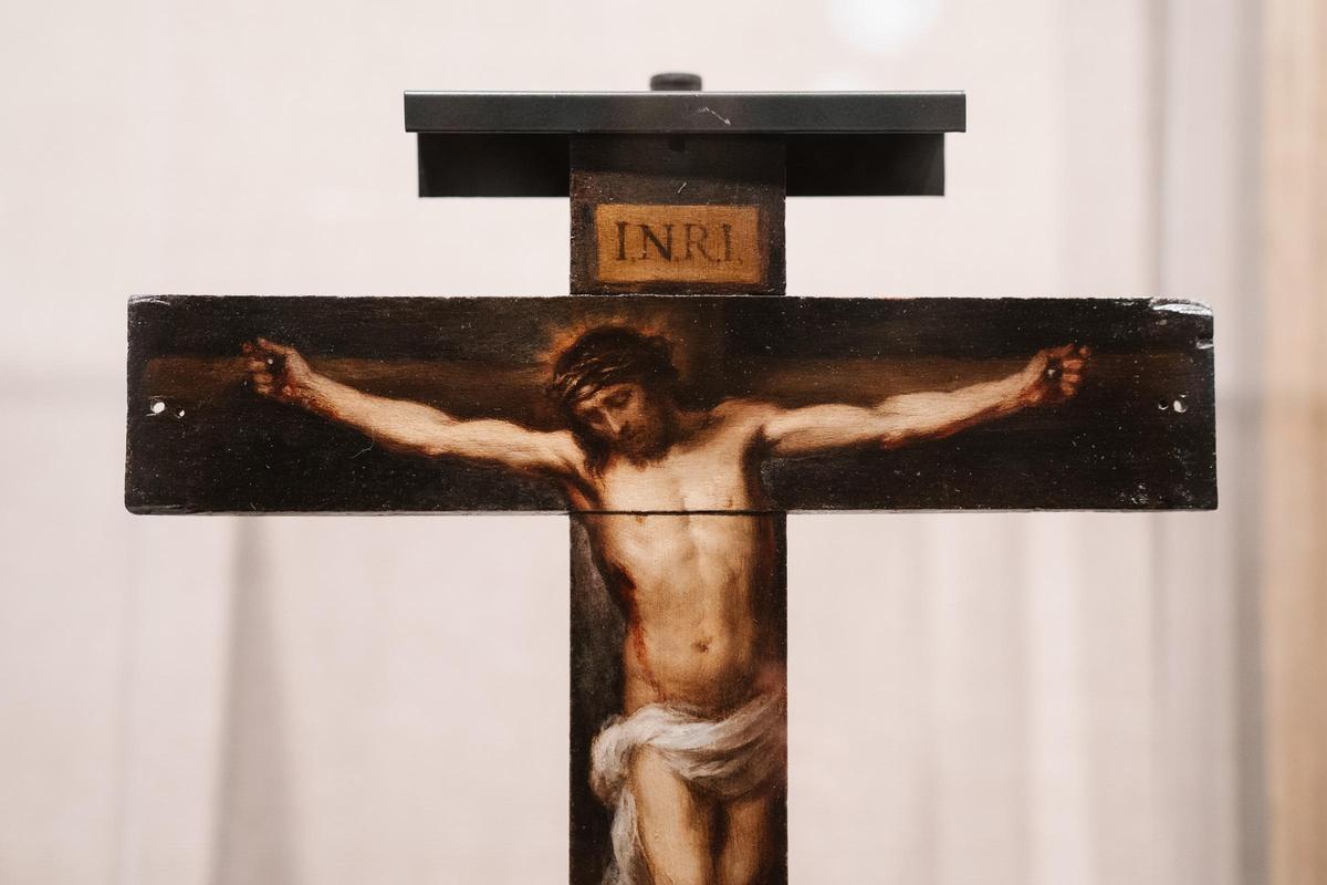 Detalle del óleo adjudicado al artista español Murillo