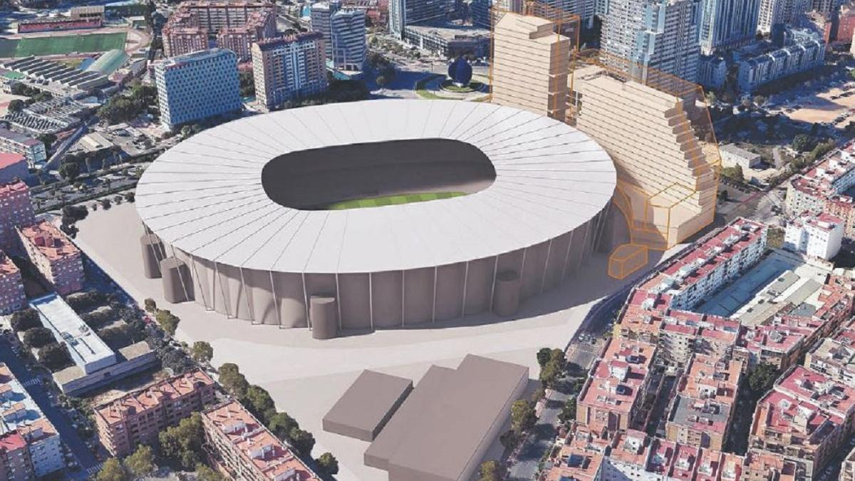 Imagen perteneciente al Estudio de Detalle del Edificio de Usos Compatibles con el deportivo centro de la parcela  GSP-1*.