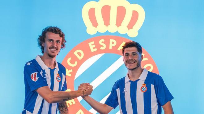 Carlos Romero y Álvaro Tejero, la semana pasada en el RCDE Stadium.