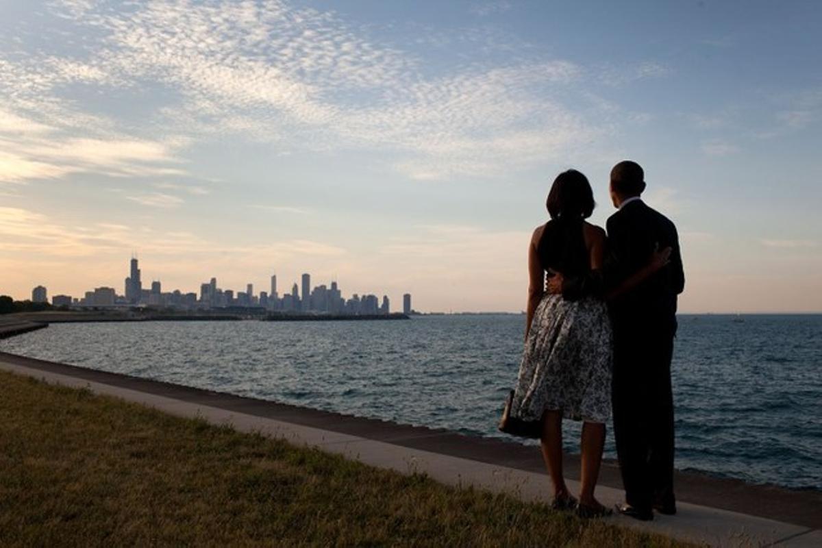 Michelle y Barack Obama en Chicago, en julio pasado.