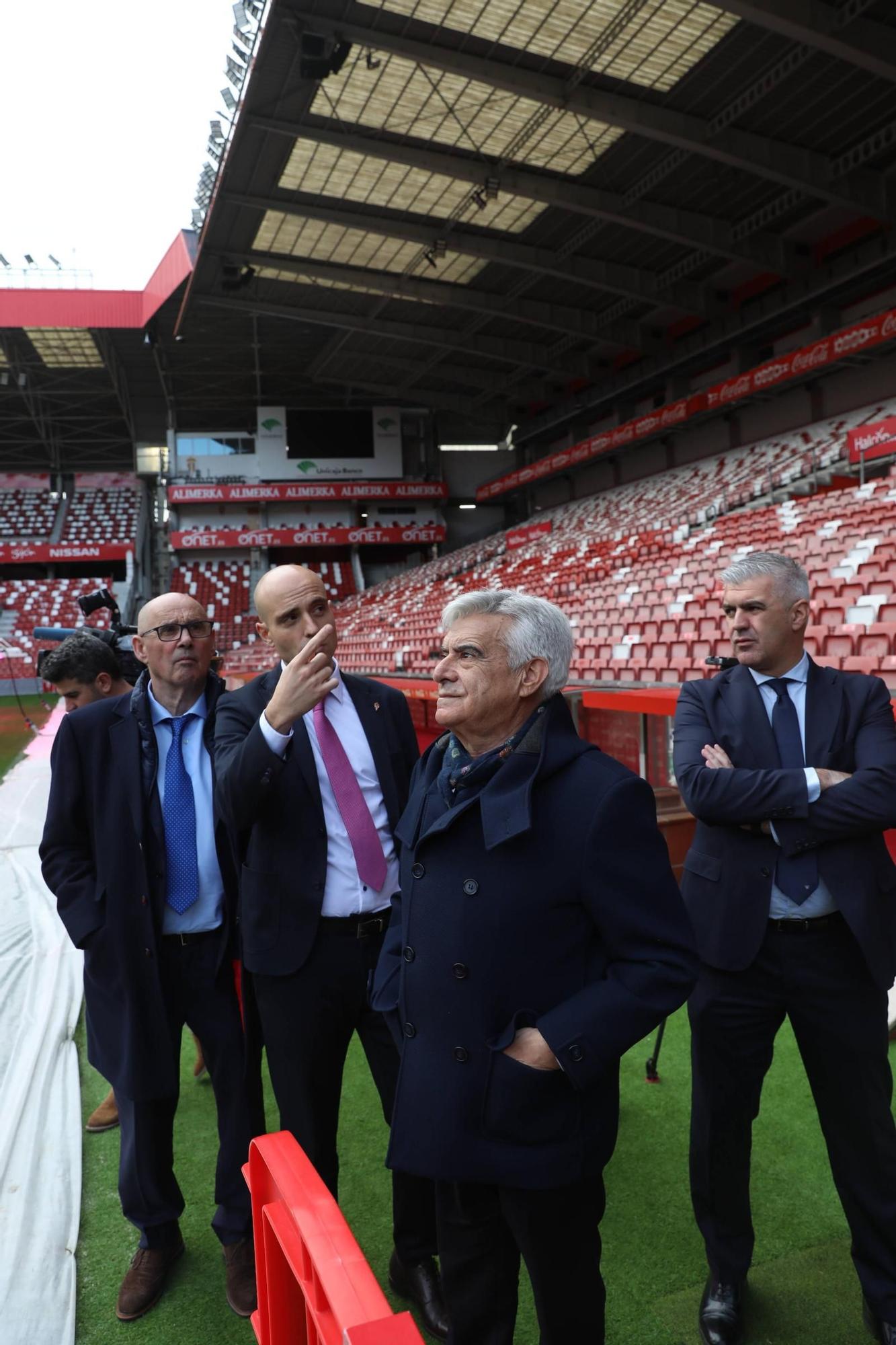 La visita del presidente de la Federación Española de Fútbol, Pedro Rocha, a Asturias, en imágenes