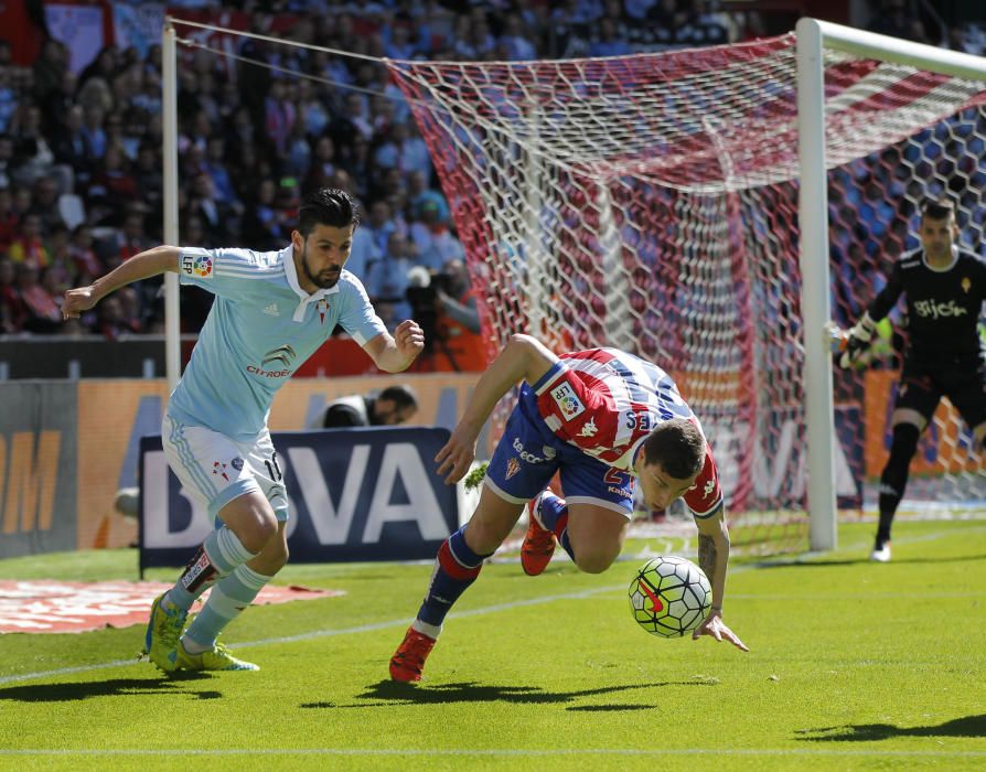 Victoria celeste ante el Sporting de Gijón gracias a un gol en la segunda mitad de Nolito