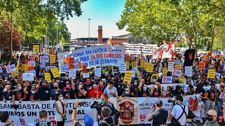 Protesta dels treballadors de Nissan a Madrid