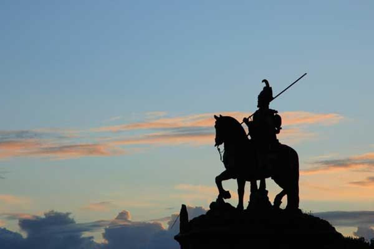 Estatua equestre de Sao Longuinhos en el Santuario de de Bom Jesus Do Monte.