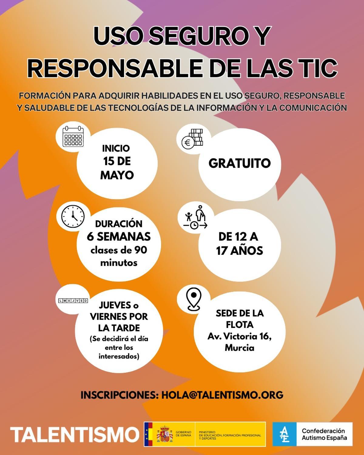 Cartel que anuncia los cursos