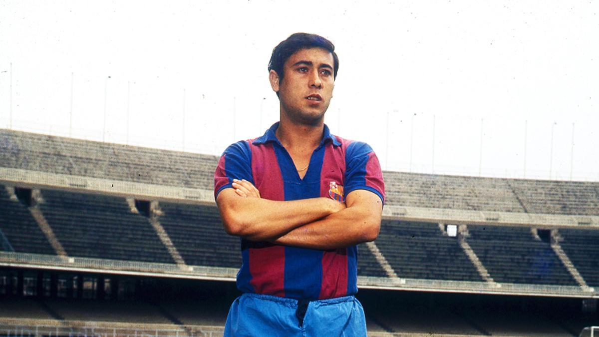 Juanito, en una imagen de la temporada 1968-69, en el Camp Nou