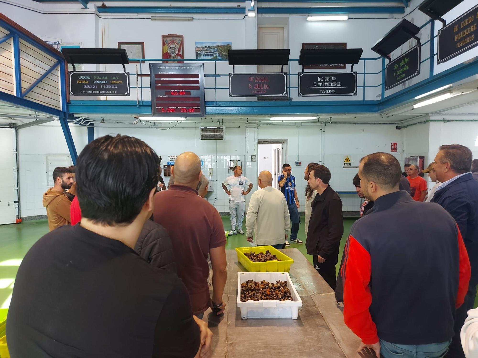 En imágenes: La primera subasta de percebe de la temporada en la rula de Puerto de Vega