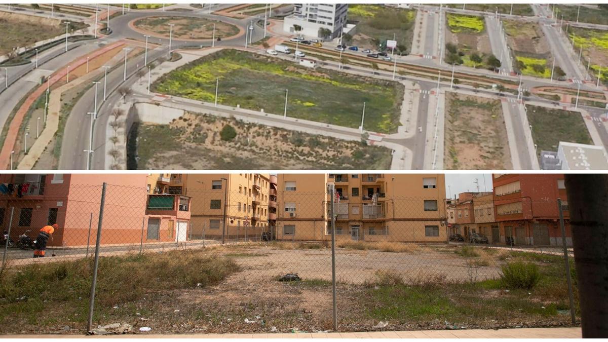 Parcelas de Fusión y la Gerencia donde se construirán las dos promociones.