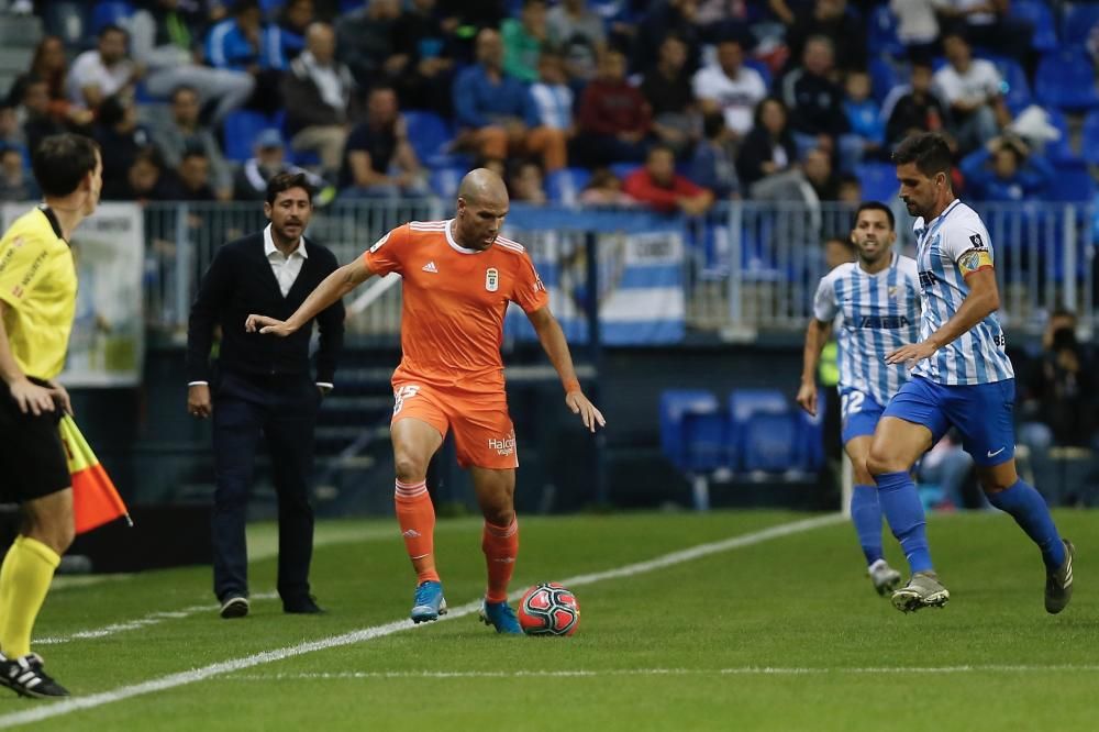 El partido entre el Málaga y el Oviedo, en imágenes