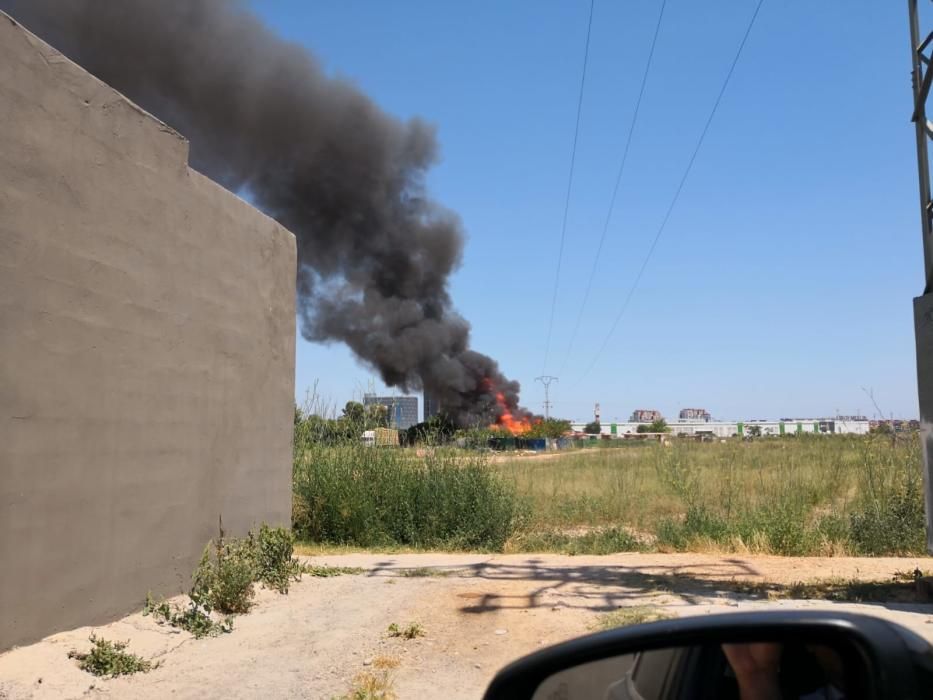 El descampado donde se ha declarado el fuego de Benimàmet.