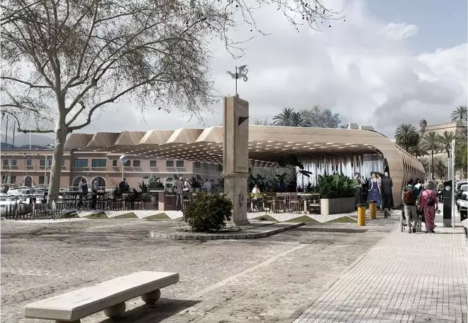 FOTOS: Así será el nuevo bar pesquero de Palma, con una llamativa pérgola que se convierte en su elemento más distintivo