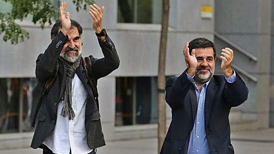 Jordi Cuixart i Jordi Sànchez, l&#039;octubre del 2017 al Tribunal Suprem