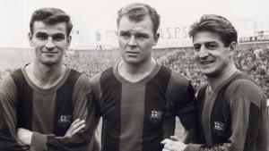 Kocsis, Kubala y Czibor en el Camp Nou.