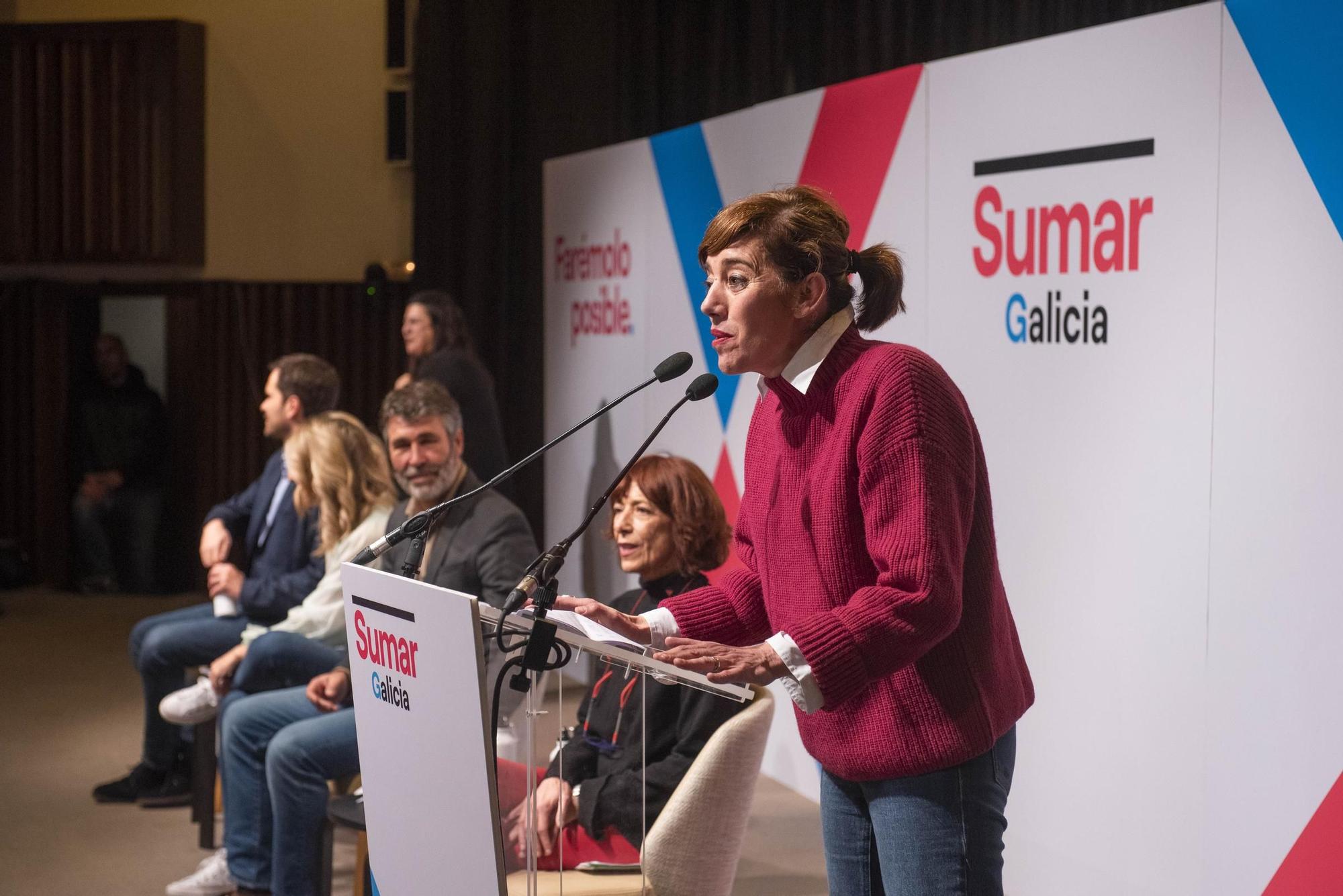 Yolanda Díaz, en un mitin de Sumar en A Coruña