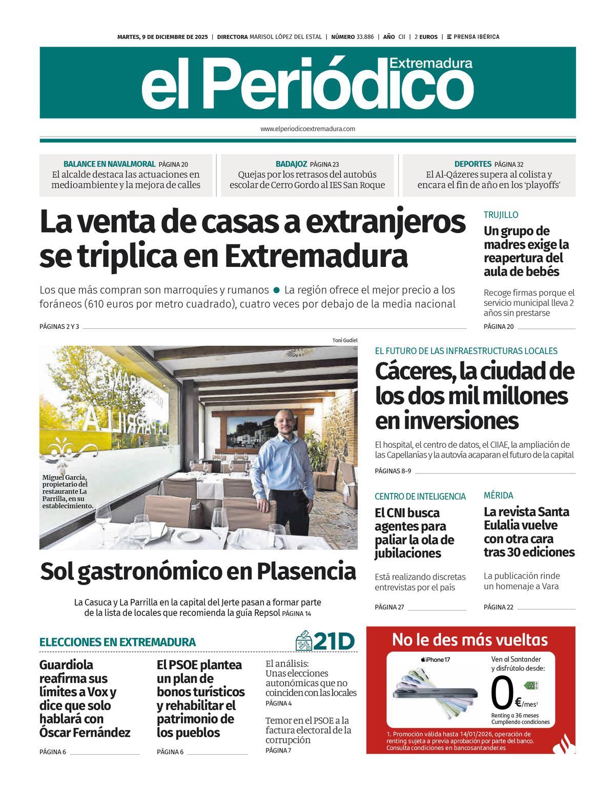 Consulta la portada correspondiente al día 9 de diciembre de 2025