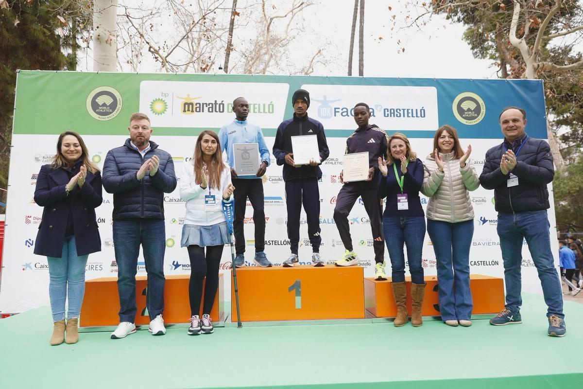 El podio masculino de la 10k Castelló 2024.