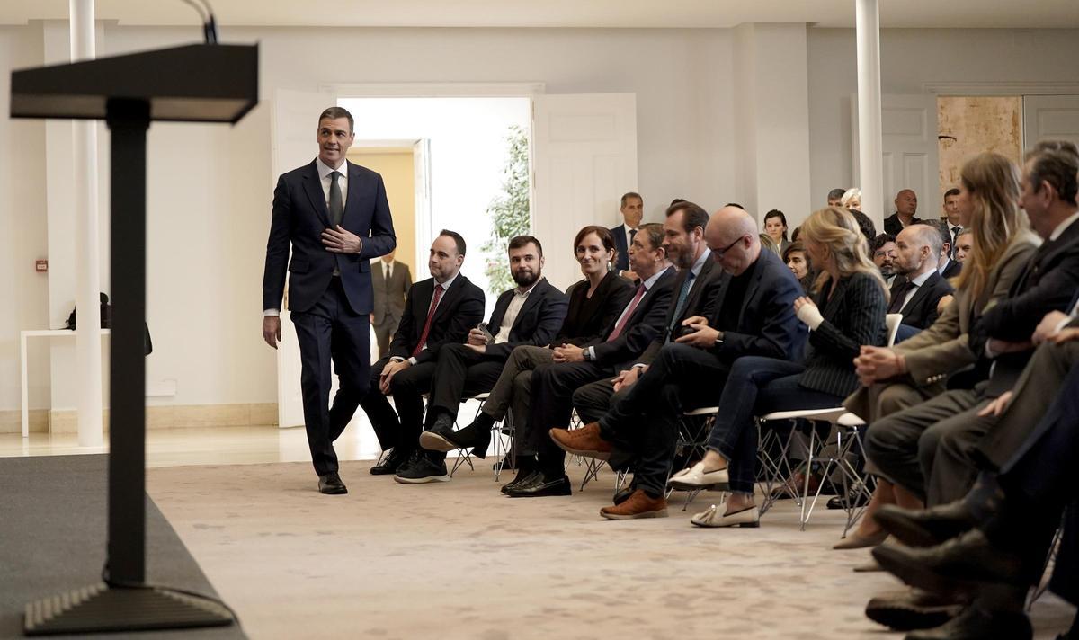 Pedro Sánchez compareix a la Moncloa després de lanunci dels aranzels de Donald Trump