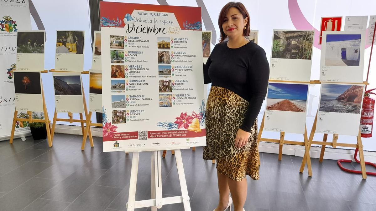 La edil María García, en la presentación de las rutas turísticas