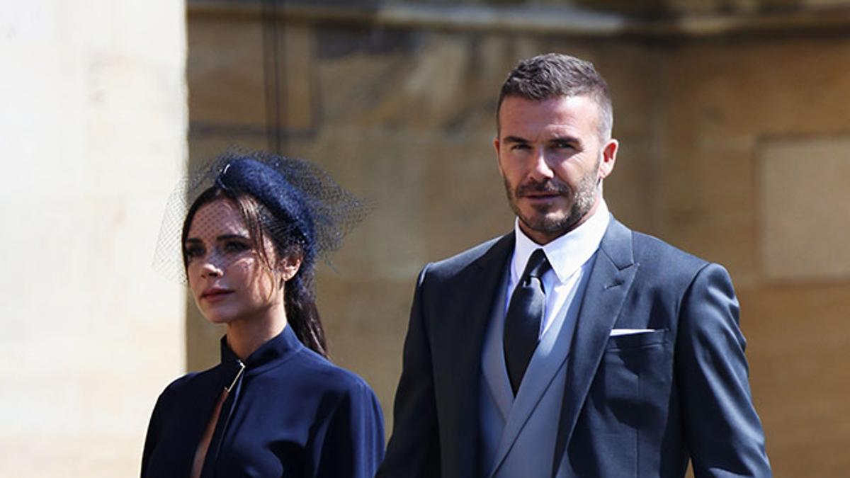 David y Victoria Beckham en la boda del Príncipe Harry y Meghan Markle