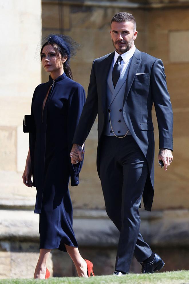 David y Victoria Beckham en la boda del Príncipe Harry y Meghan Markle