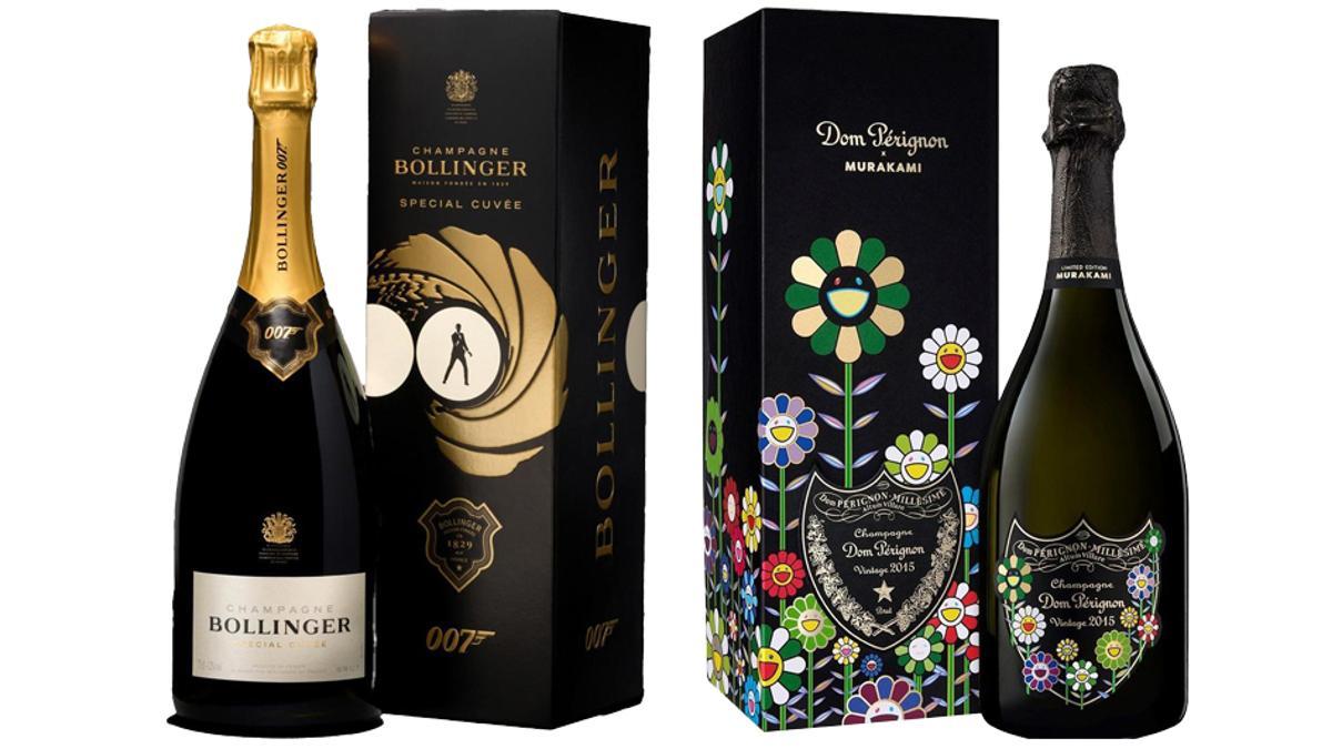 El champán Bollinger que homenajea al agente 007 y el Dom Pérignon decorado por el artista japonés Takashi Murakami.