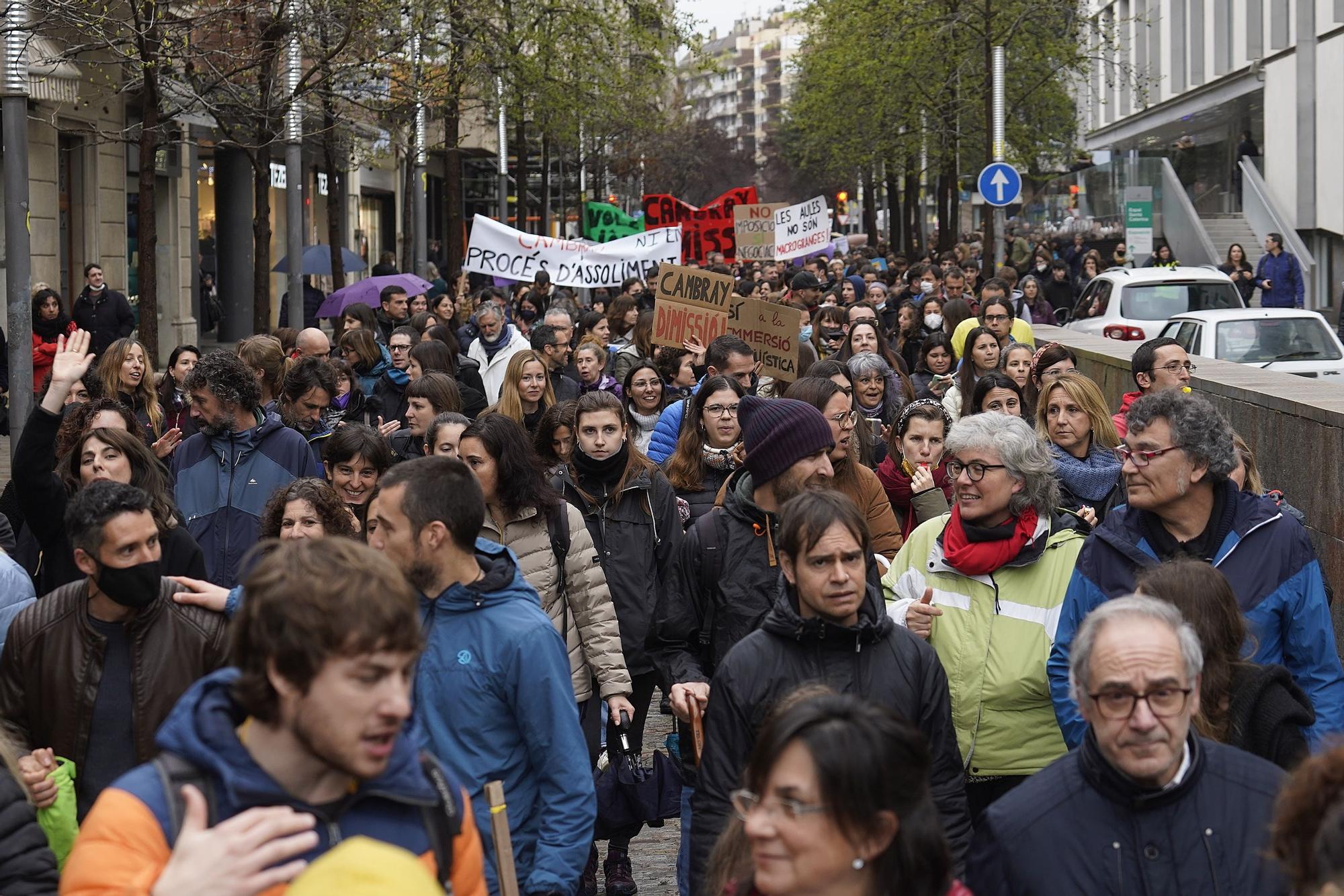 Manifestació del professorat en contra del Departament d'Educació a Girona