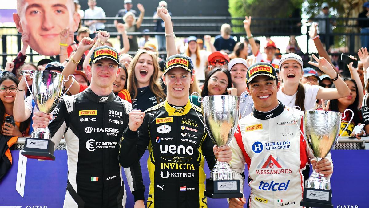 El trío del podio en la sprint de F2 de Australia