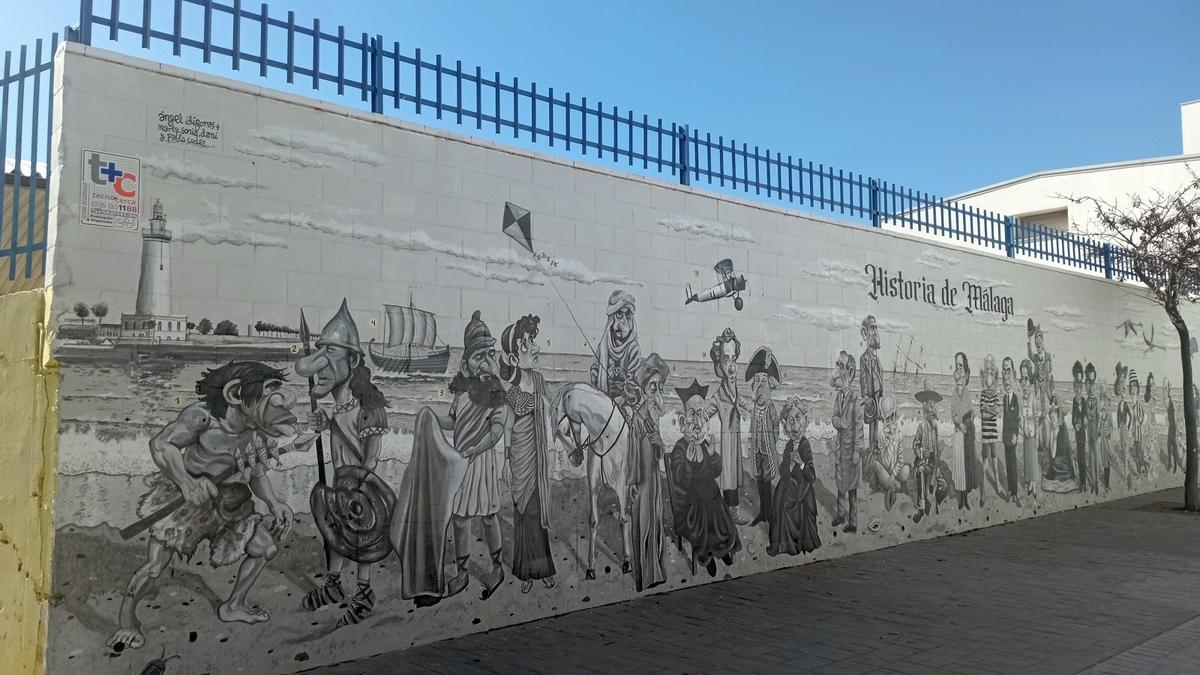 La obra de Ángel Idígoras, el mes pasado en calle La Sonata, en el Colegio Pintor Denis Belgrano.