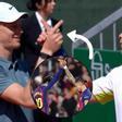 Sinner y Bergs imitan la celebración famosa de los jugadores del Barça