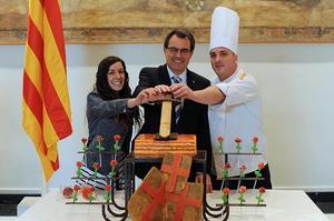 El president de la Generalitat, Artur Mas, en una trobada amb els gremis de forners i pastissers, en el marc de la diada de Sant Jordi.