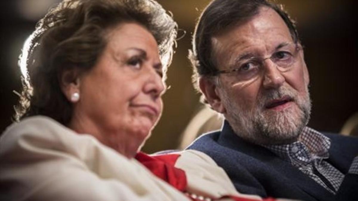 Barberá y Rajoy, en un acto del partido en Valencia, en marzo del 2015.