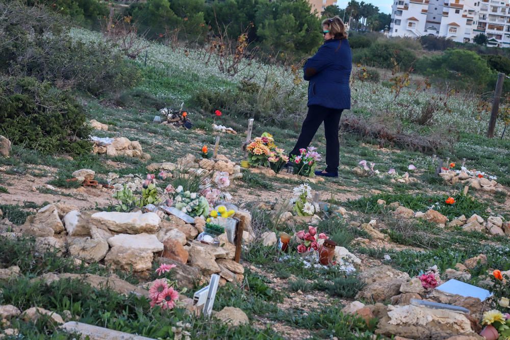 Junto al parque de Lo Albentosa de Torrevieja se extienden fosas y lápidas en una práctica no regulada