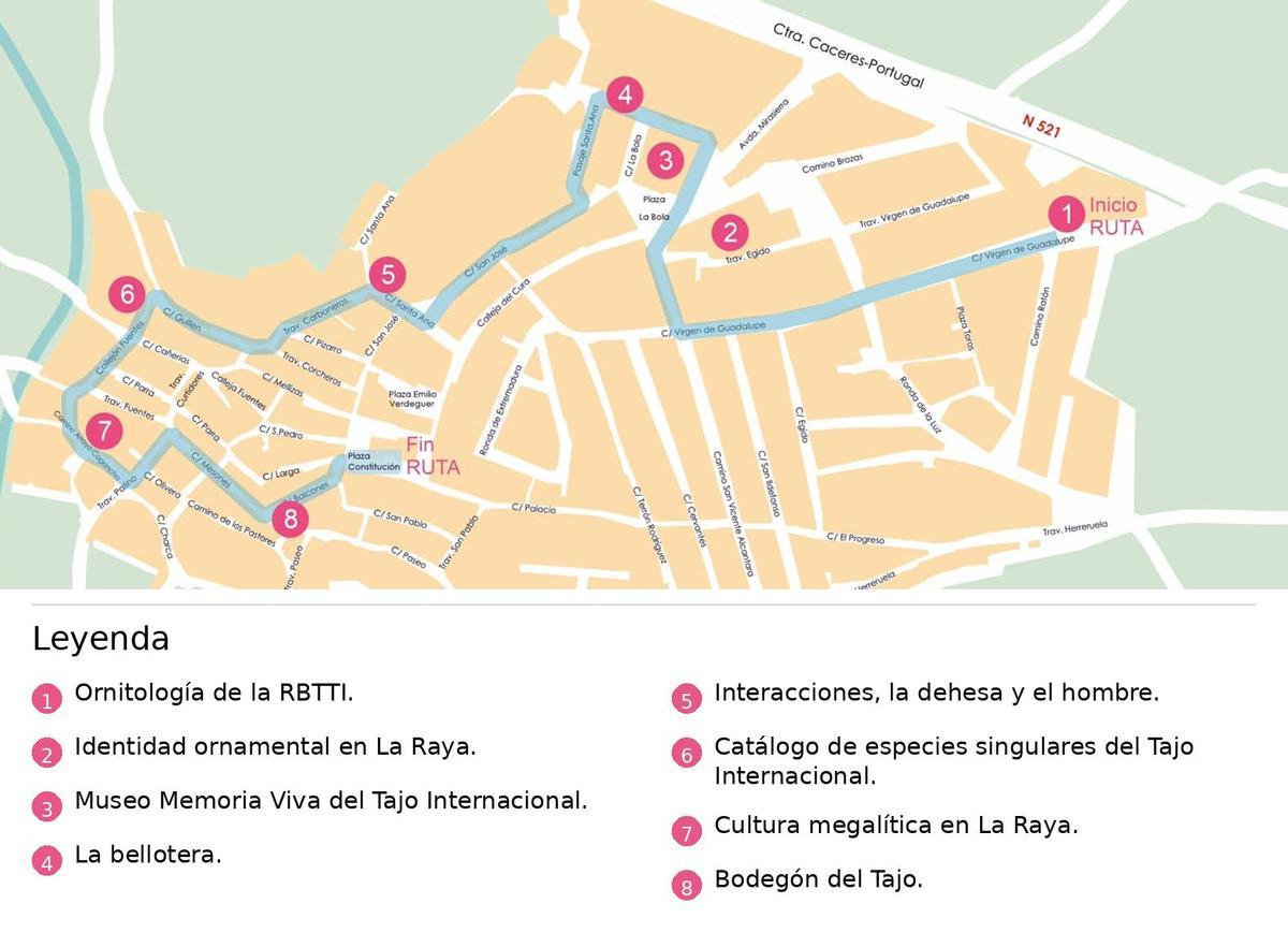 Mapa de la ruta de murales de Salorino.