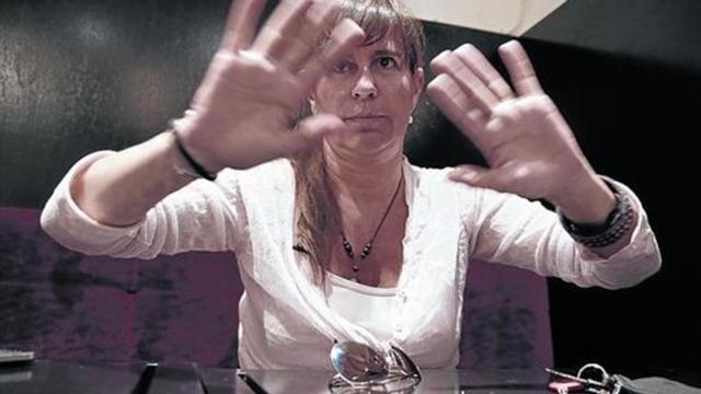 Victoria Álvarez, el pasado mes de julio en un restaurante de Barcelona.