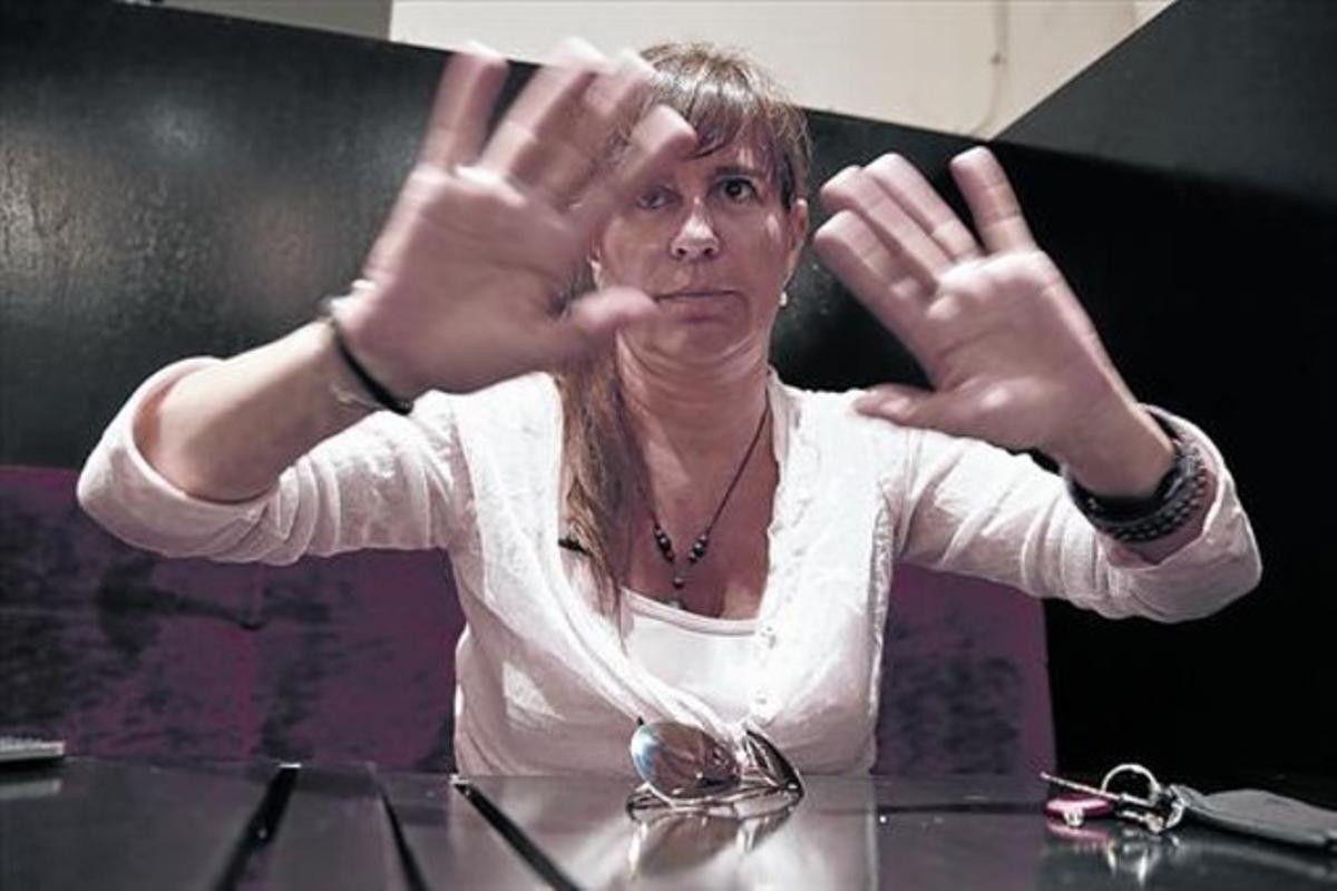 Victoria Álvarez, el pasado mes de julio en un restaurante de Barcelona.