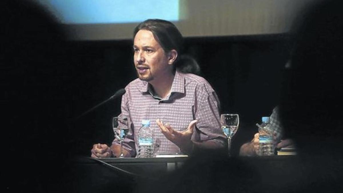 El eurodiputado de Podemos Pablo Iglesias, el pasado 24 de octubre, en la presentación de su libro en Madrid.