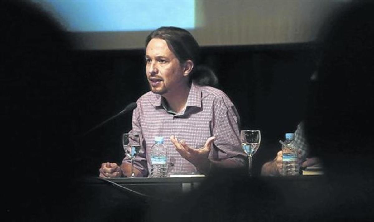 L’eurodiputat de Podem Pablo Iglesias, el 24 d’octubre, a la presentació del seu llibre a Madrid. L’eurodiputat de Podem Pablo Iglesias, el 24 d’octubre, a la presentació del seu llibre a Madrid.
