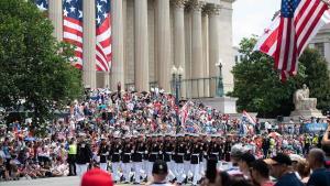Desfile militar por el 4 de julio en Washington.