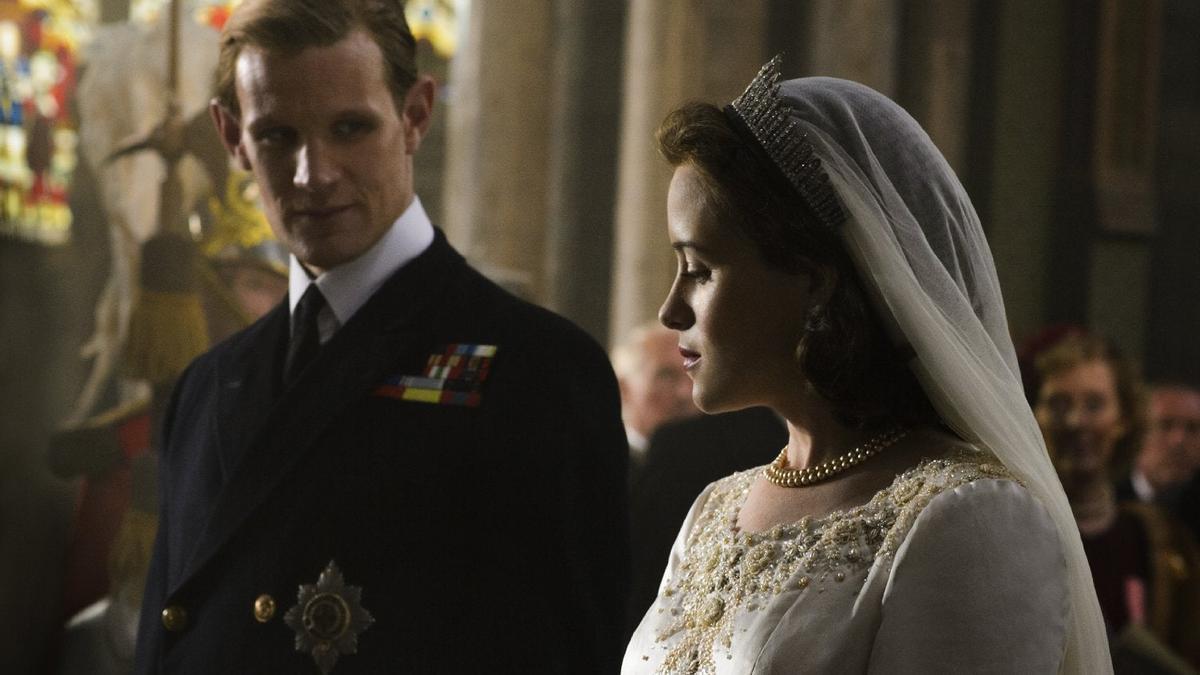 Claire Foy y Matt Smith en 'The Crown'