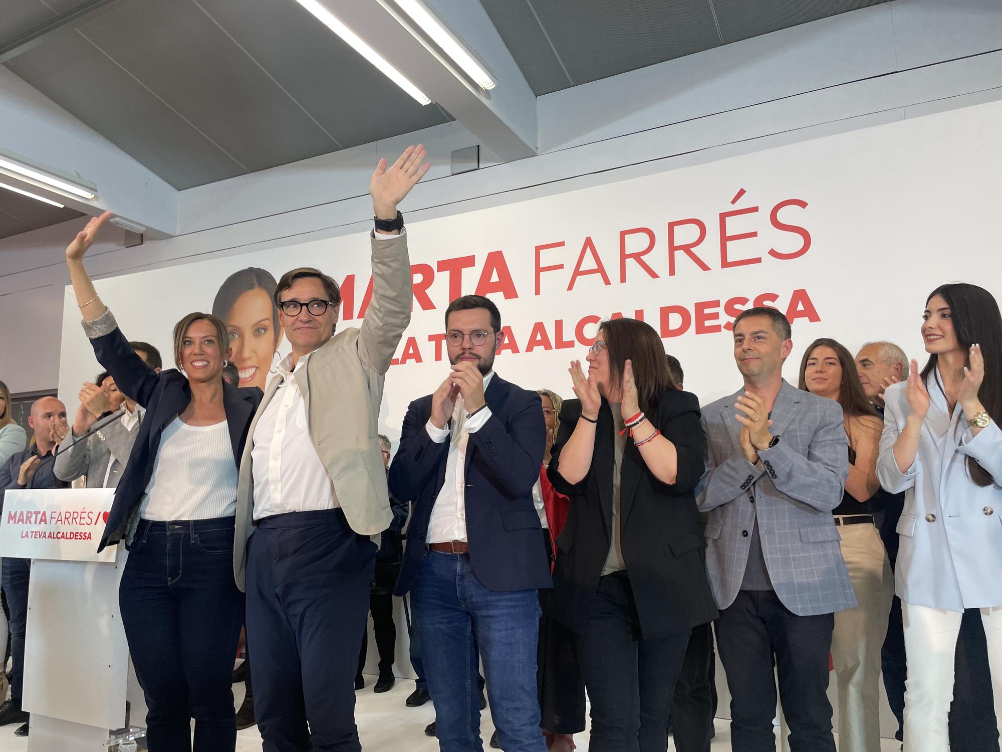 Salvador Illa acompaña a Marta Farrés en su acto de campaña en Sabadell