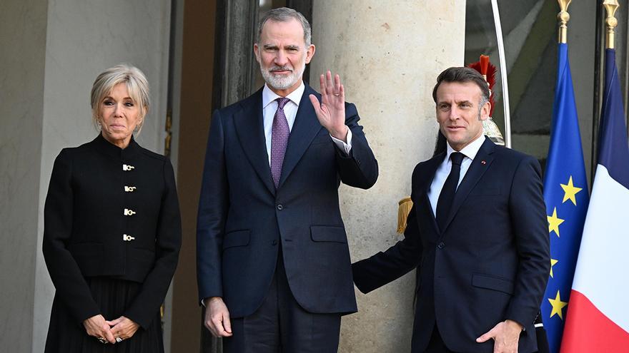 Macron recibe al rey Felipe VI en el Elíseo para una reunión privada