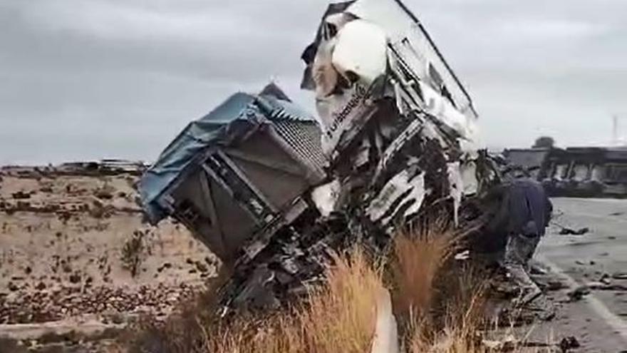 Así han quedado los camiones después del accidente mortal en Fortuna