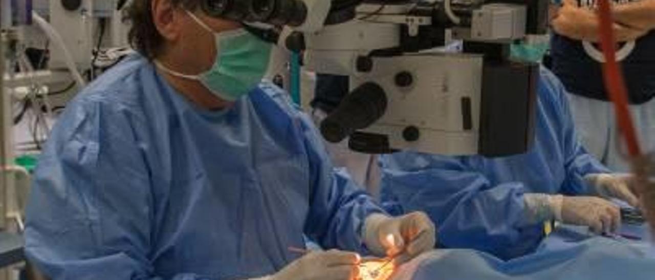 Cirugía ocular llevada a cabo en el Hospital del Vinalopó.