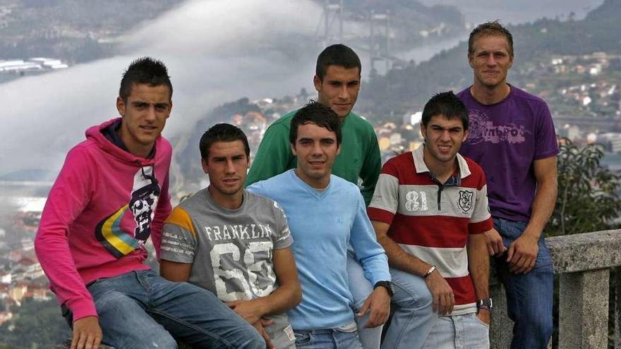 Joselu, Abalo, Aspas, Mallo, Toni y Joel, en verano de 2009.