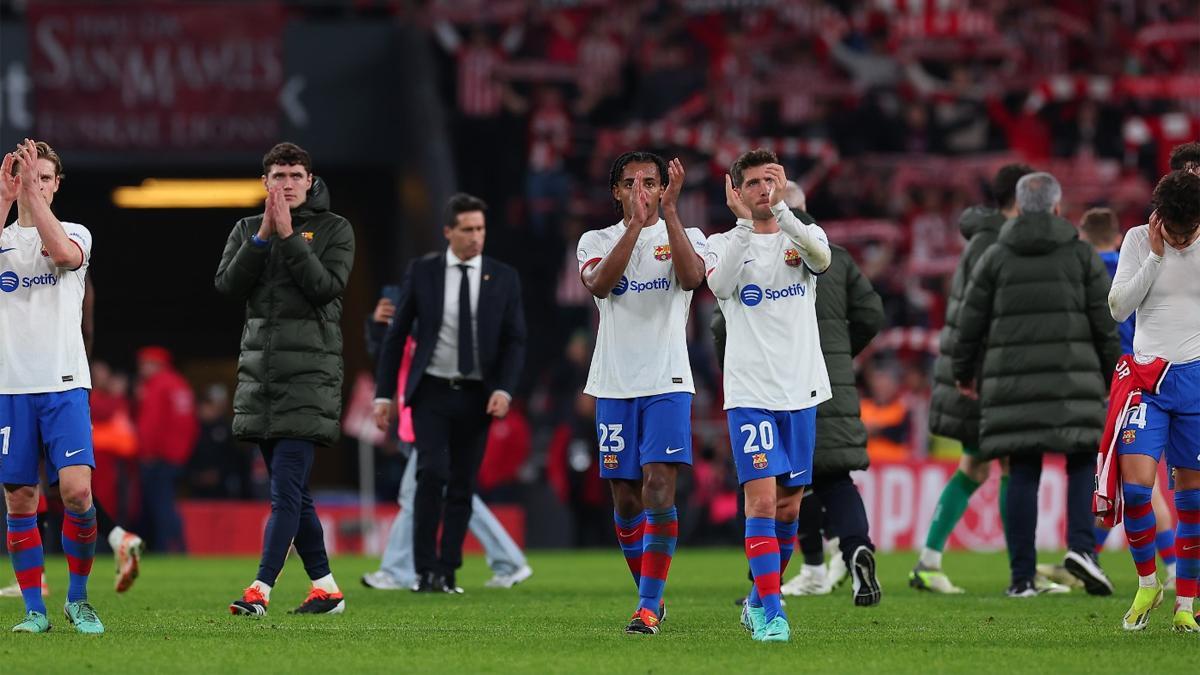 Sergi Roberto agradece el apoyo de la afición tras el Athletic - FC Barcelona de la Copa del Rey