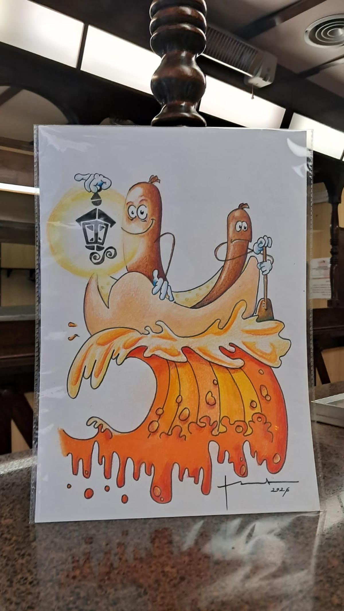 Dibuix regalat per un artista clienta del Farolet.